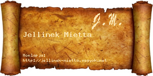Jellinek Mietta névjegykártya